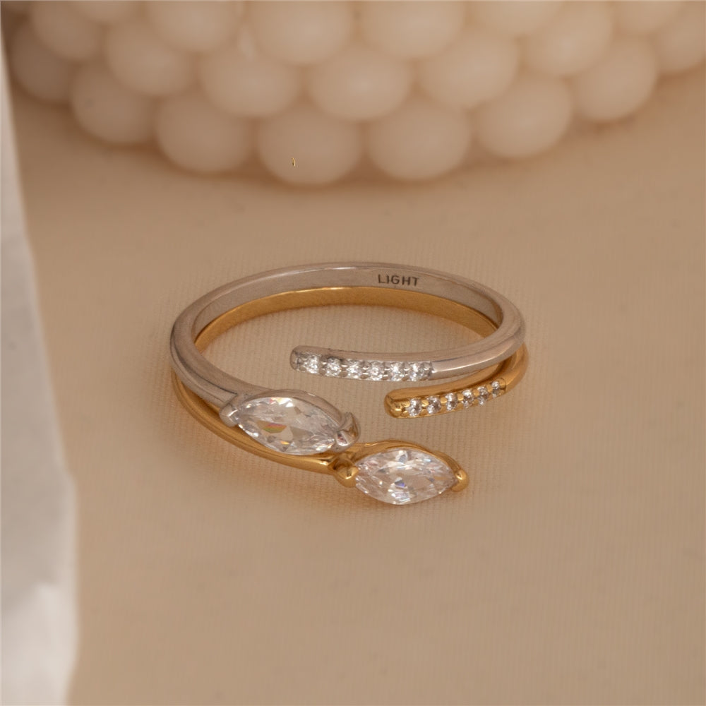 Seek + Find Filled With Light Gold Adjustable Ring