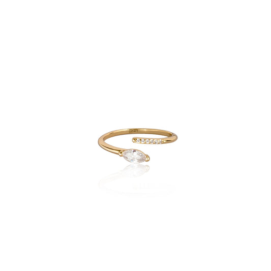 Seek + Find Filled With Light Gold Adjustable Ring