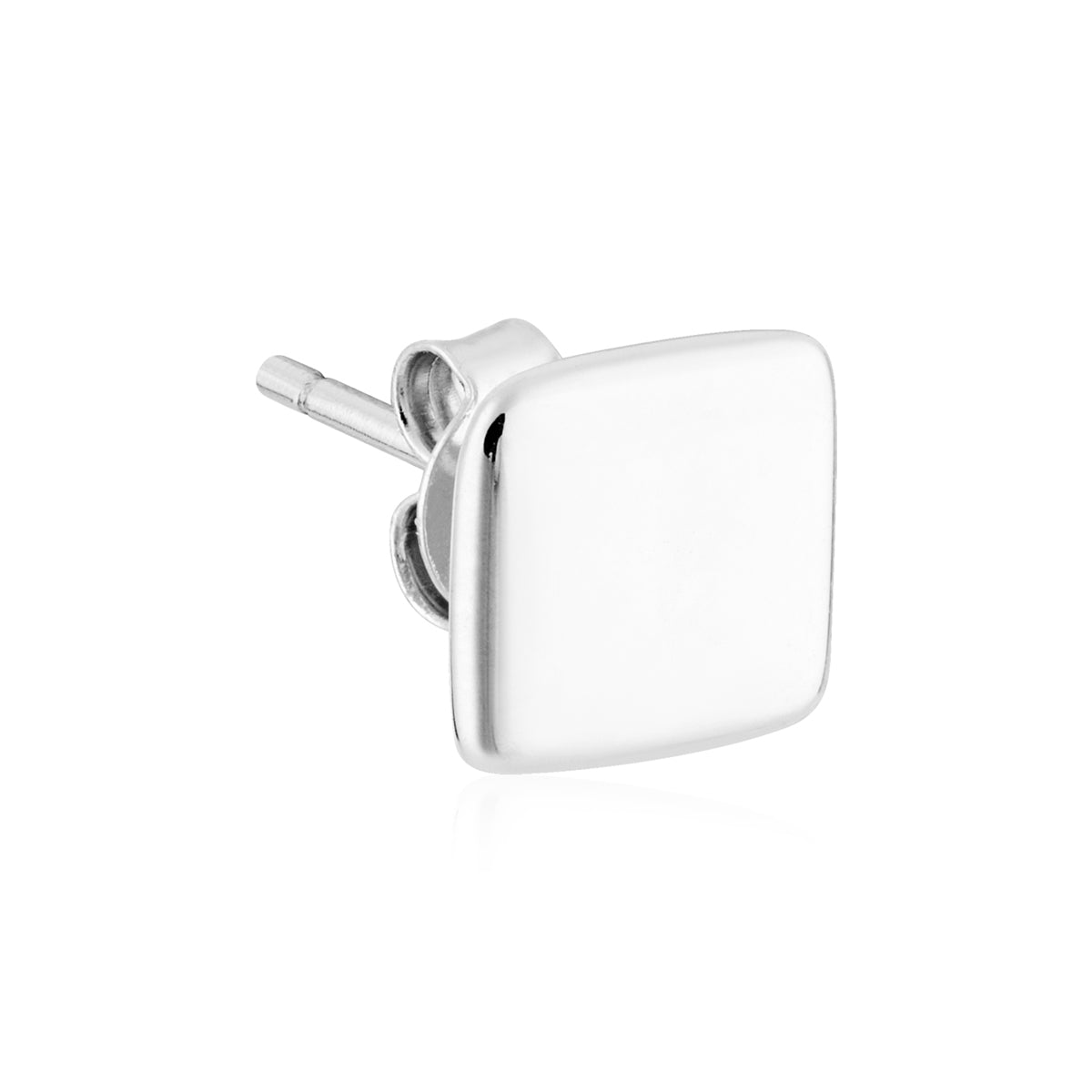 Argento Silver Men's Square Stud Earrings