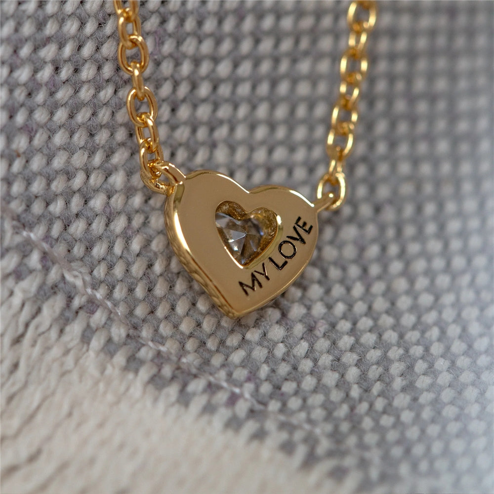 Seek + Find My Love Gold Heart Necklace