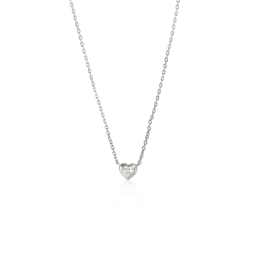 Seek + Find My Love Silver Heart Necklace