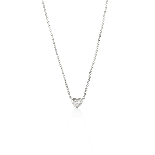 Seek + Find My Love Silver Heart Necklace