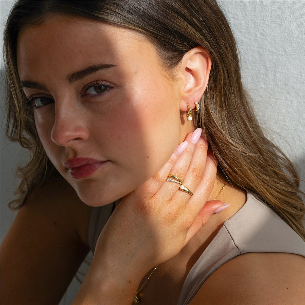 Seek + Find Purpose Gold Opal Hoops