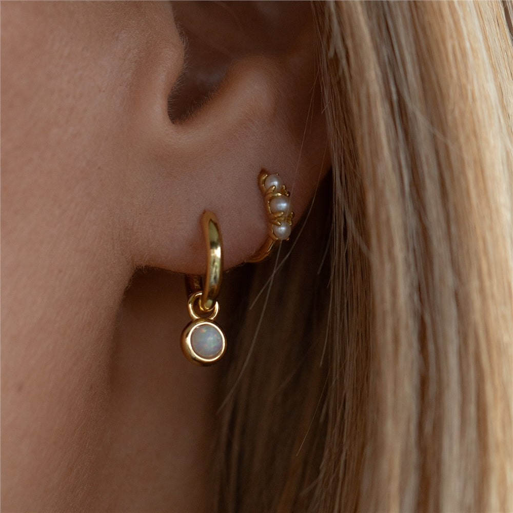 Seek + Find Purpose Gold Opal Hoops