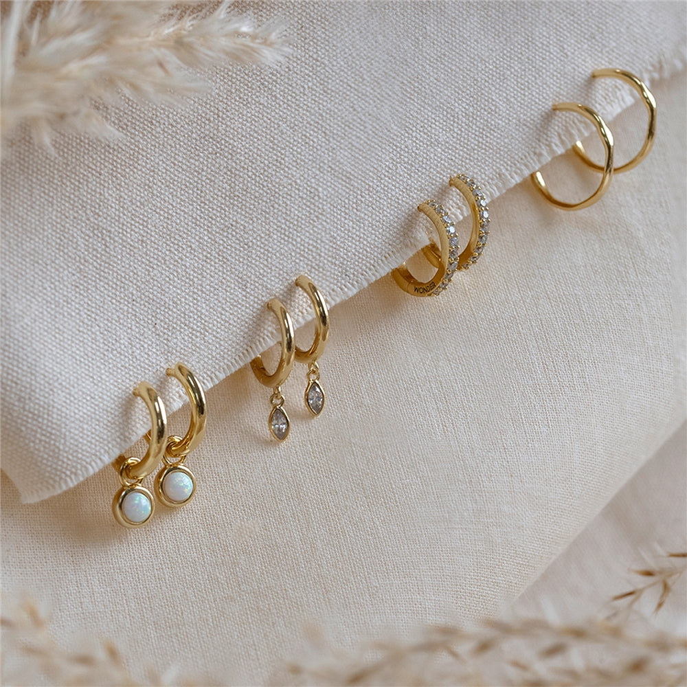 Seek + Find Purpose Gold Opal Hoops