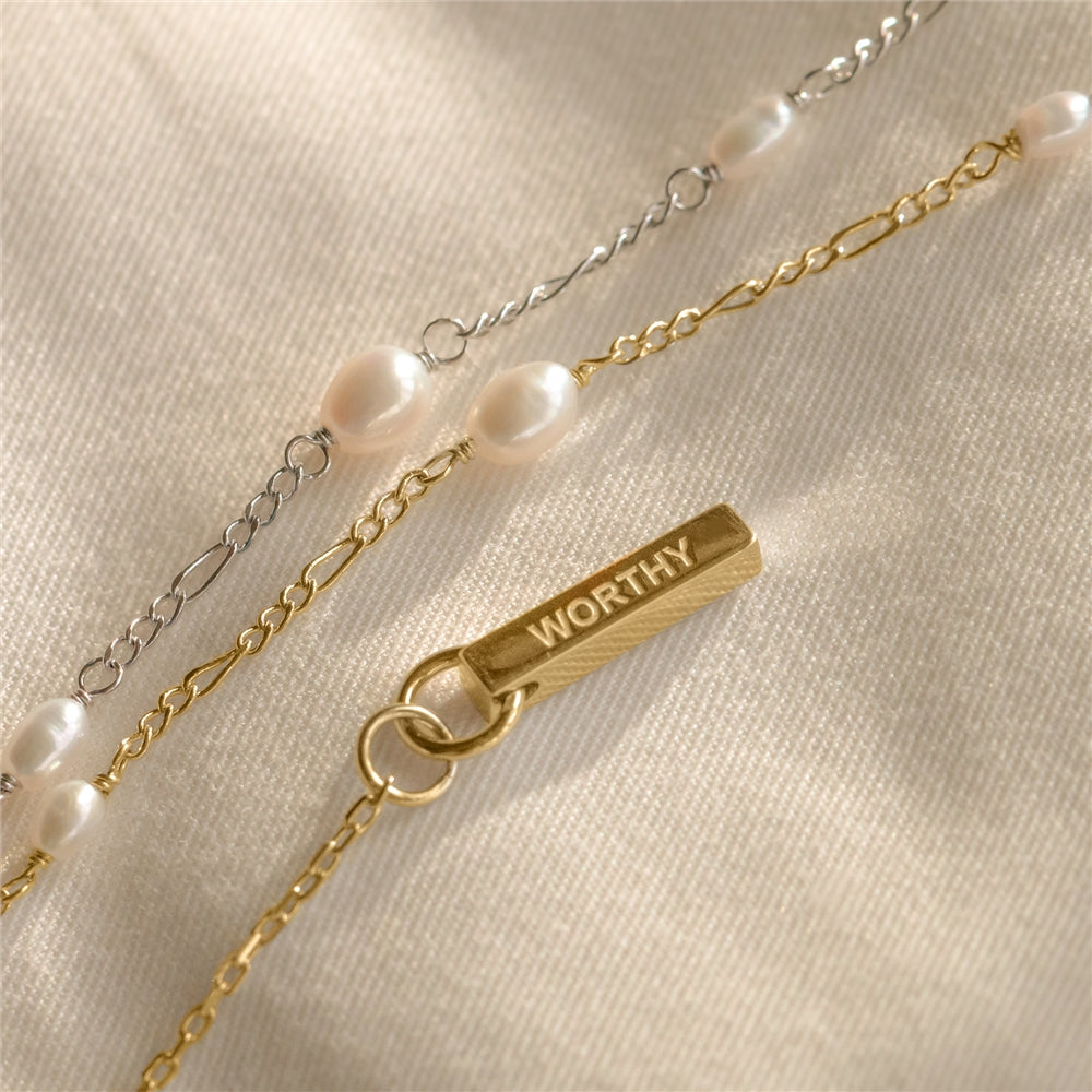 Seek + Find Worthy Gold Freshwater Pearl Bracelet