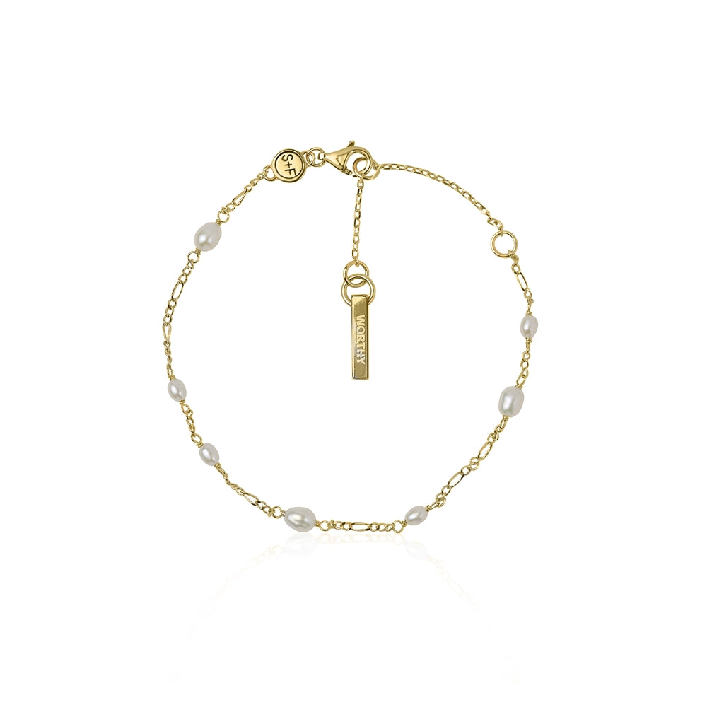 Seek + Find Worthy Gold Freshwater Pearl Bracelet