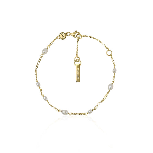 Seek + Find Worthy Gold Freshwater Pearl Bracelet
