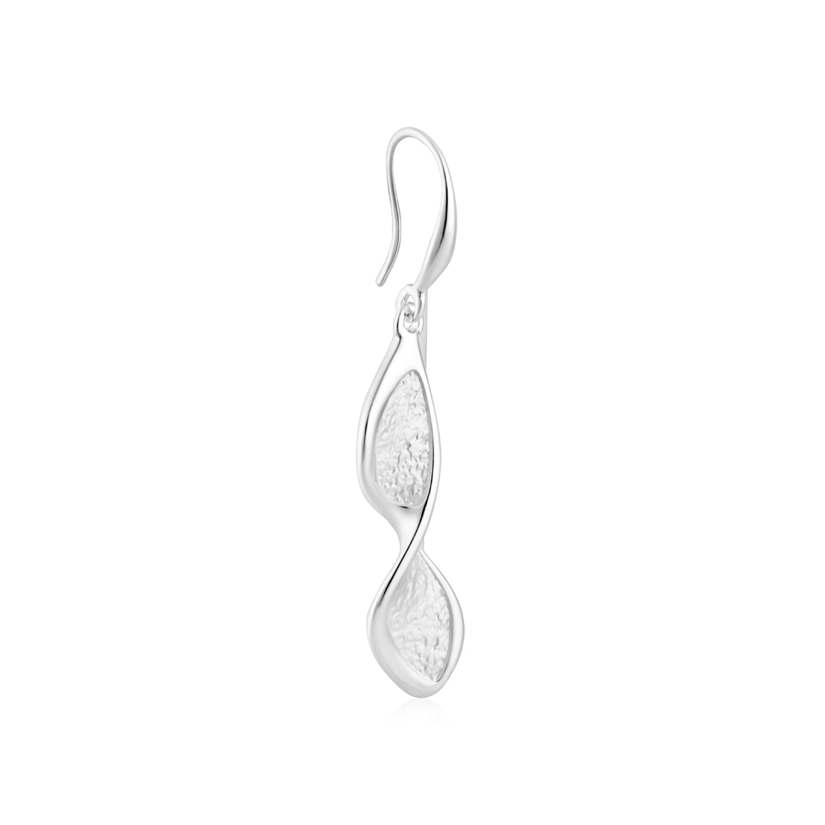 August Woods Silver Diamond Twist Drop Earrings