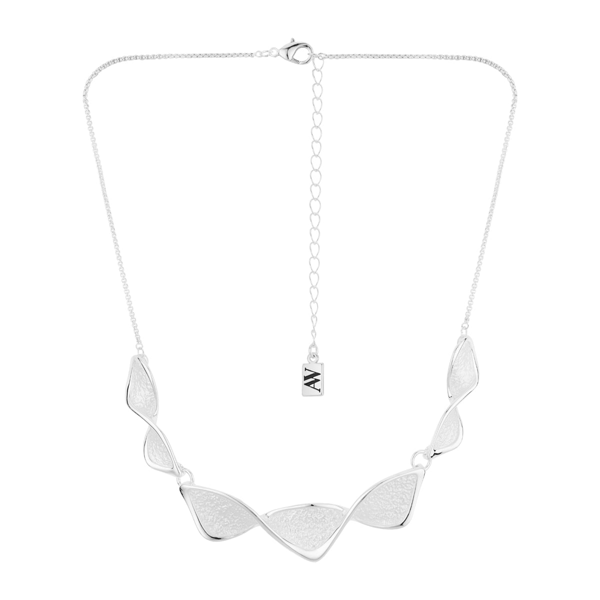 August Woods Silver Diamond Twist Necklace