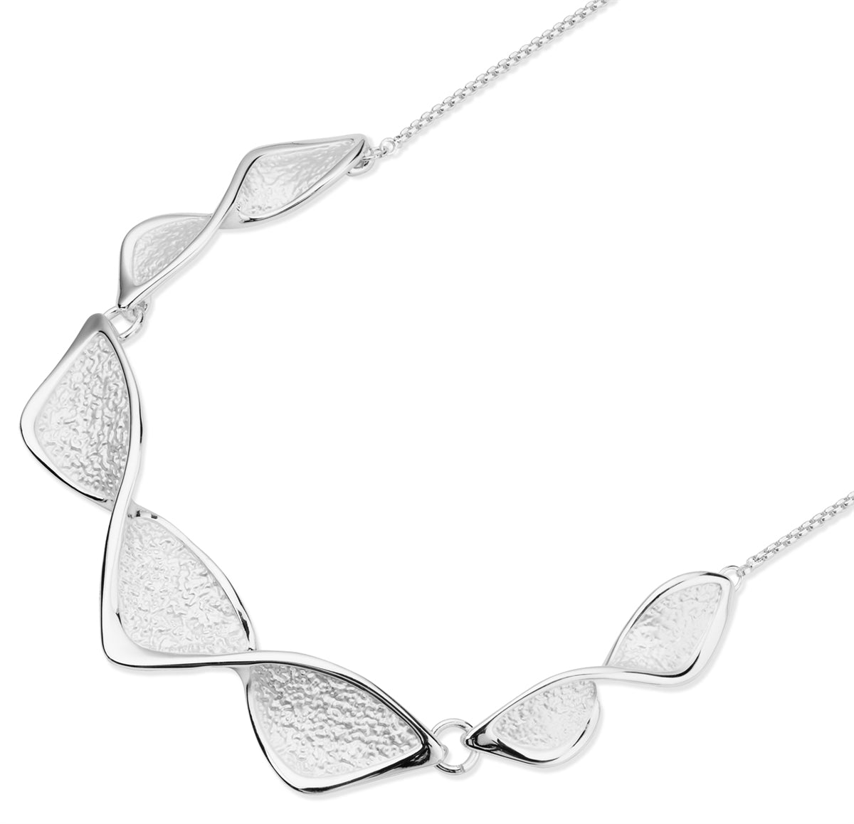 August Woods Silver Diamond Twist Necklace