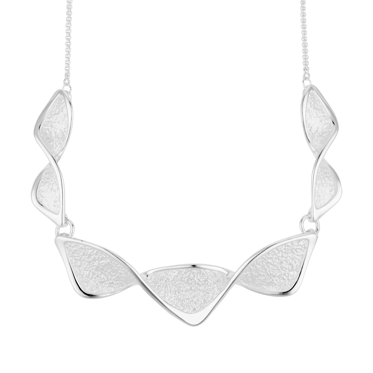 August Woods Silver Diamond Twist Necklace