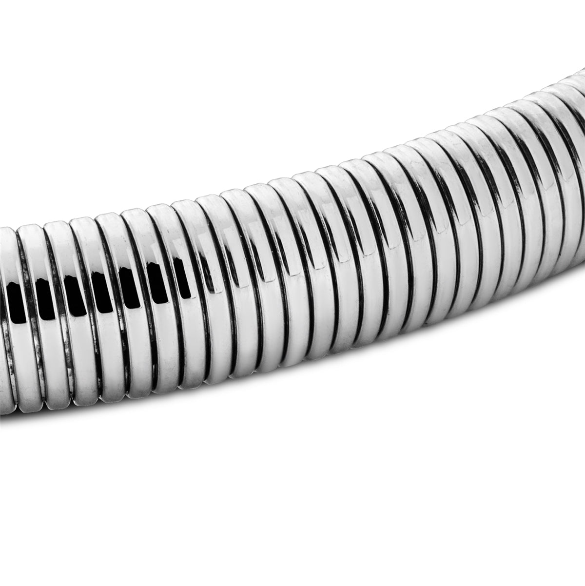 Over & Over Silver Men's Open Ridge Bangle