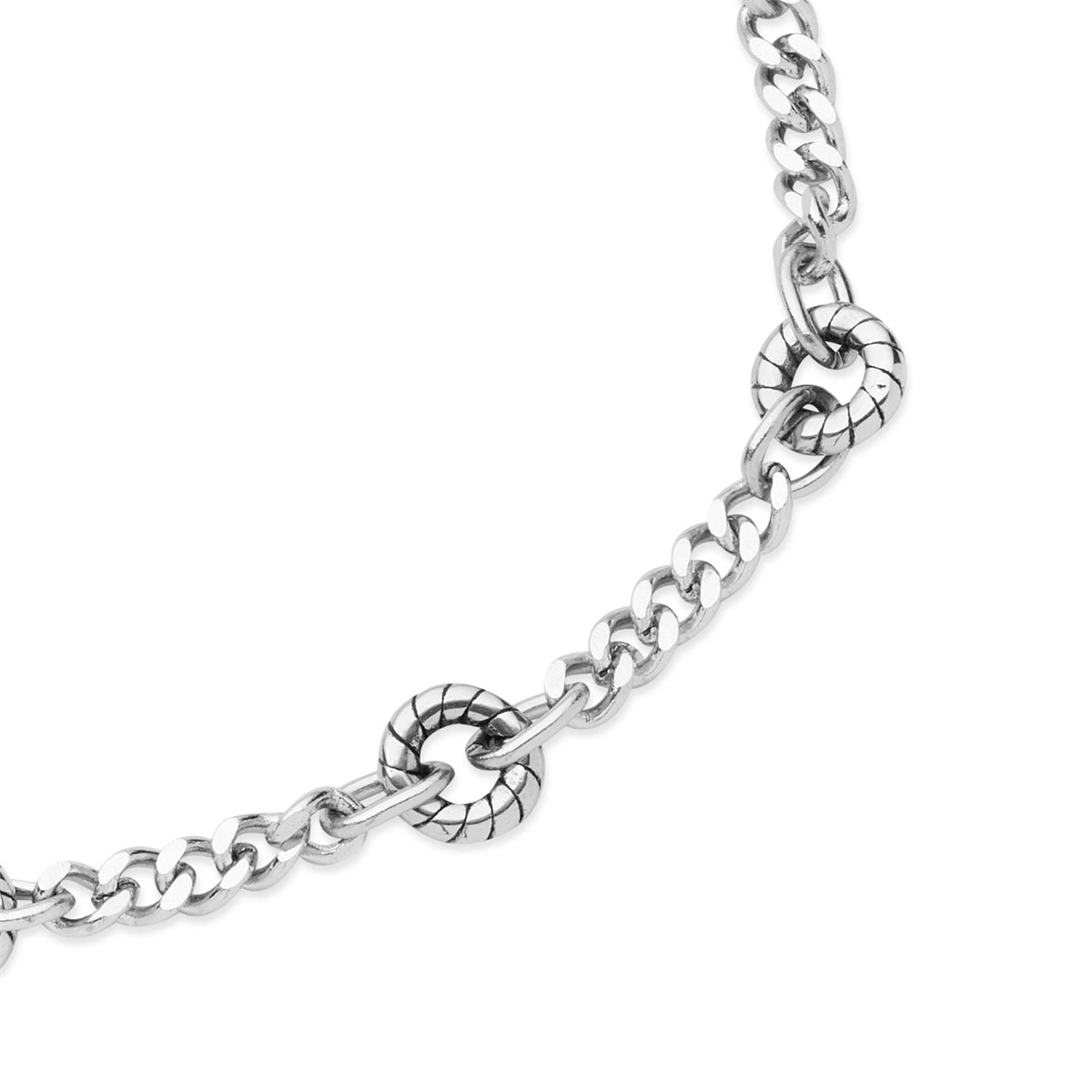 Over & Over Silver Men's Hardware Chain Bracelet