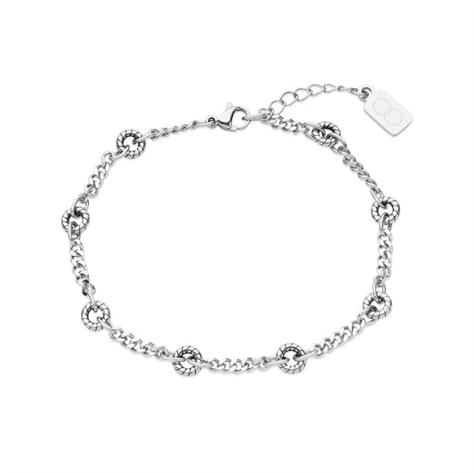 Over & Over Silver Men's Hardware Chain Bracelet