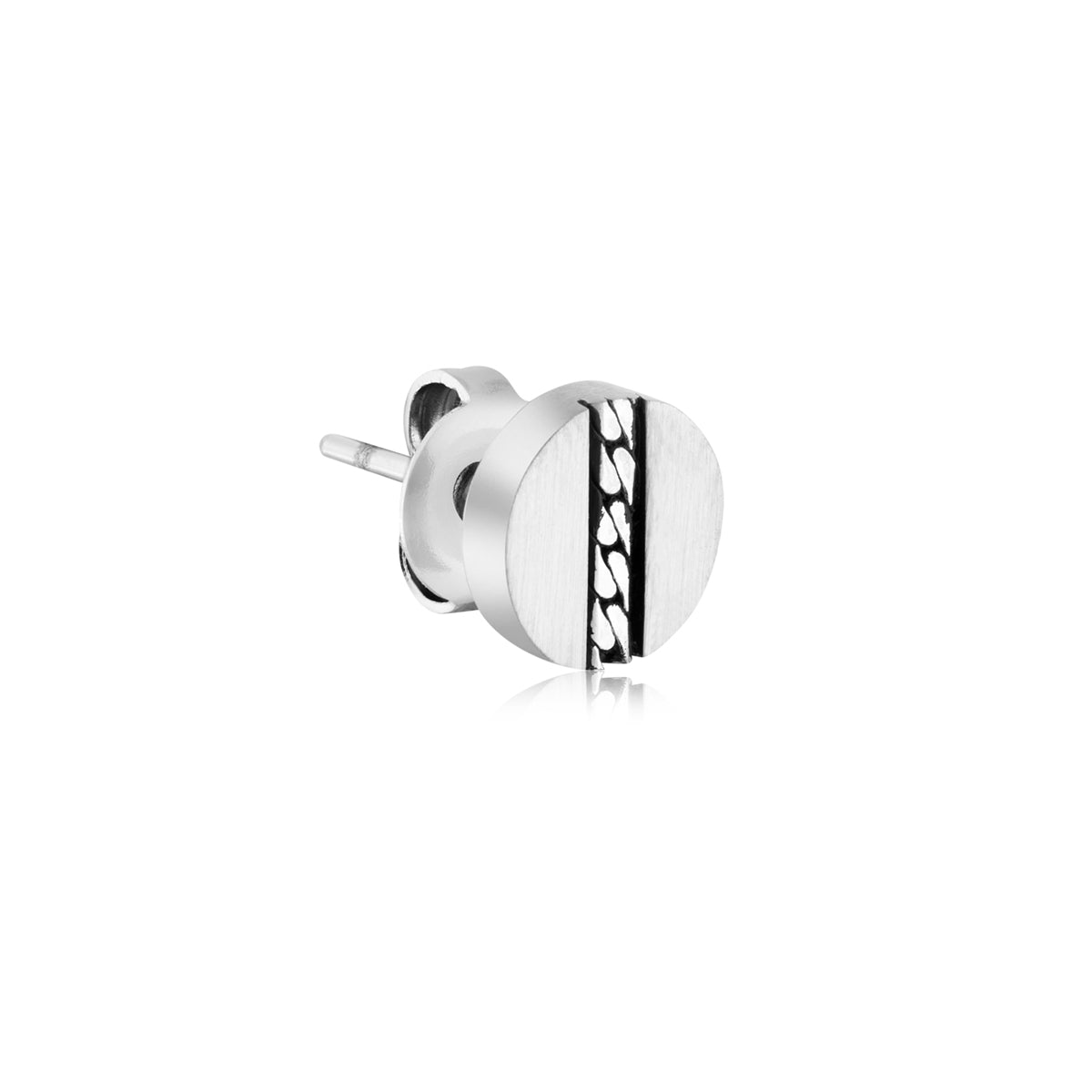 Over & Over Silver Men's Curb Chain Studs
