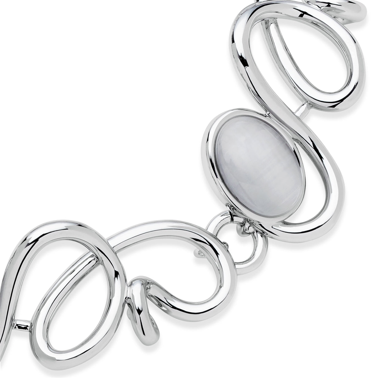August Woods Silver Swirl Mother of Pearl Bracelet