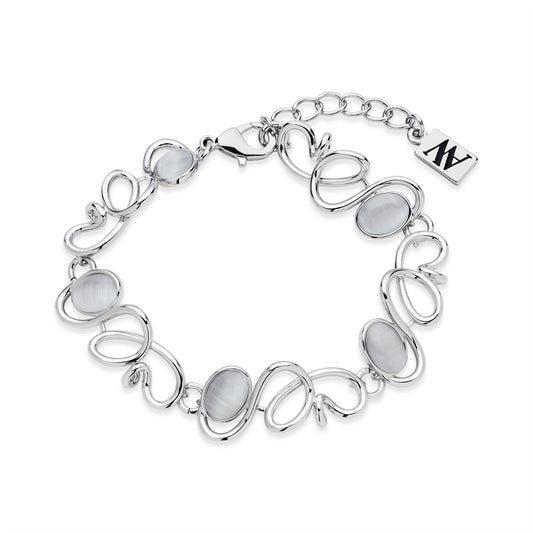 August Woods Silver Swirl Mother of Pearl Bracelet