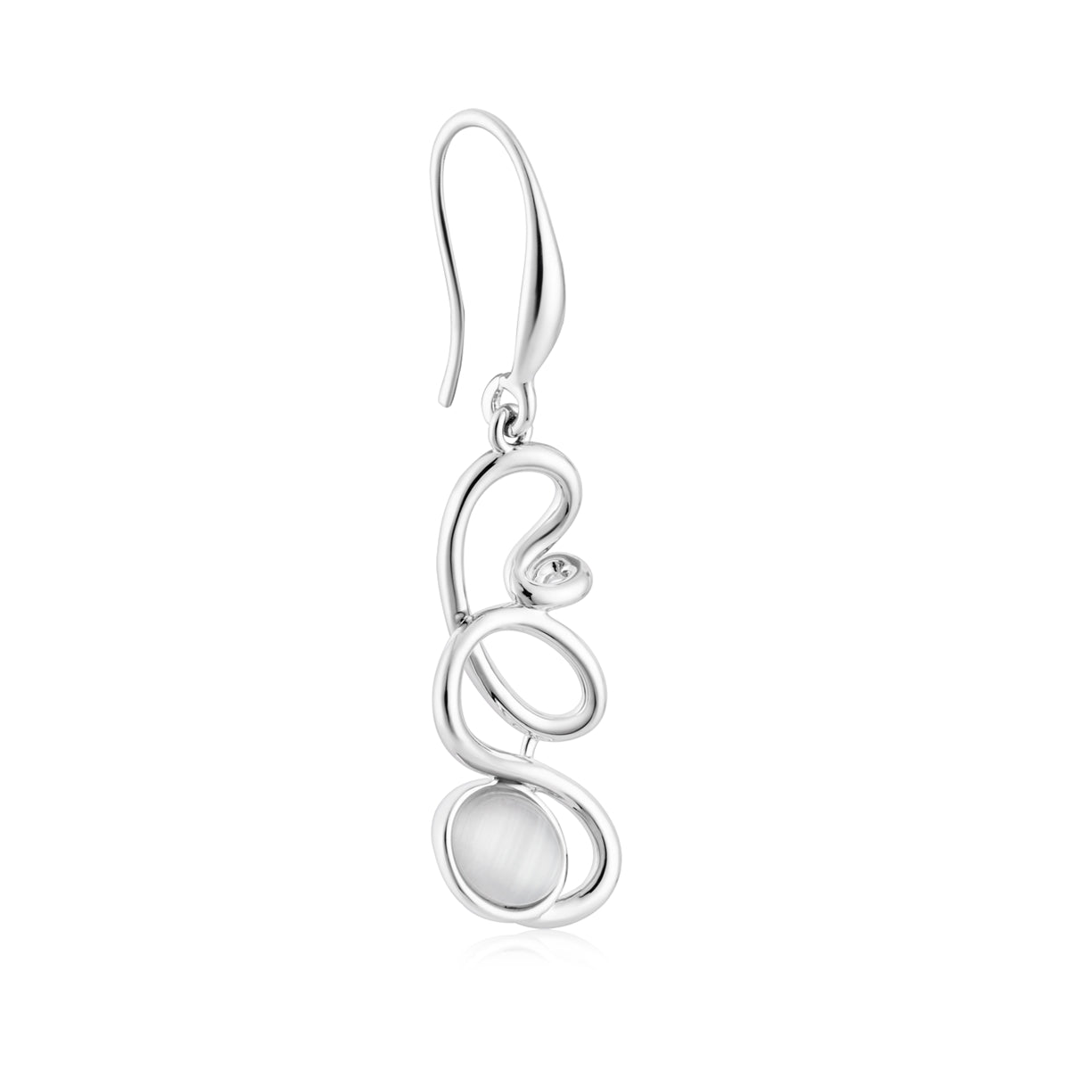 August Woods Silver Swirl CZ Drop Earrings