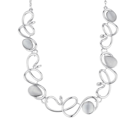 August Woods Silver Swirl Mother of Pearl Necklace