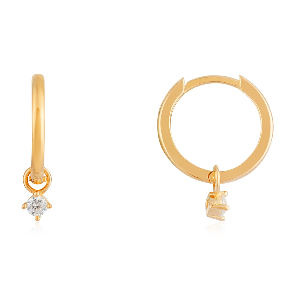 Argento Gold Mini CZ Hoop Earrings
