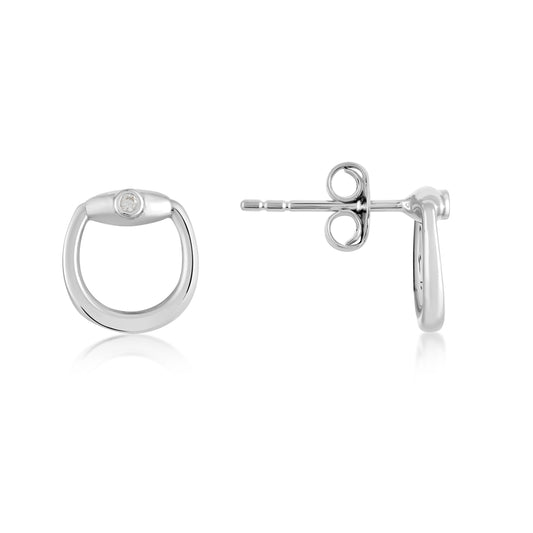 Argento Silver Plain Rein Earrings