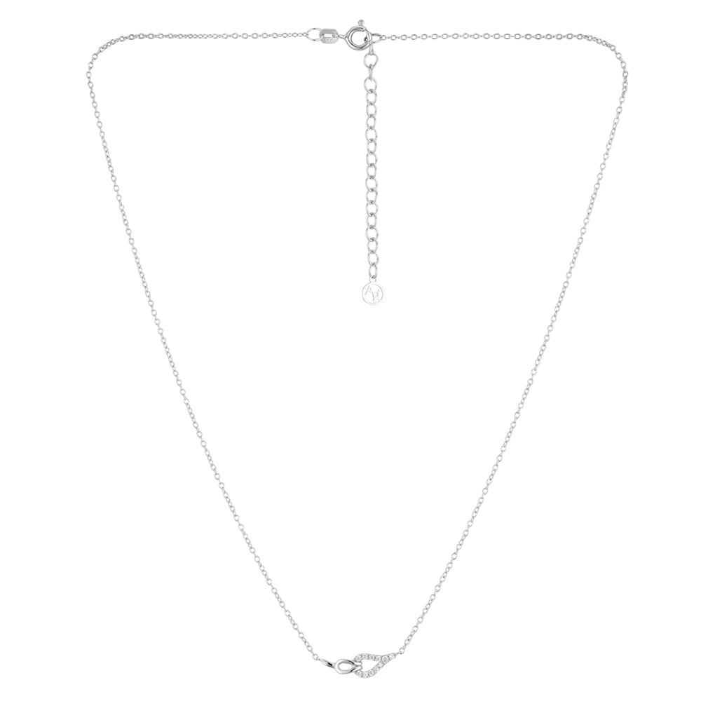 Argento Silver Rein Link CZ Necklace