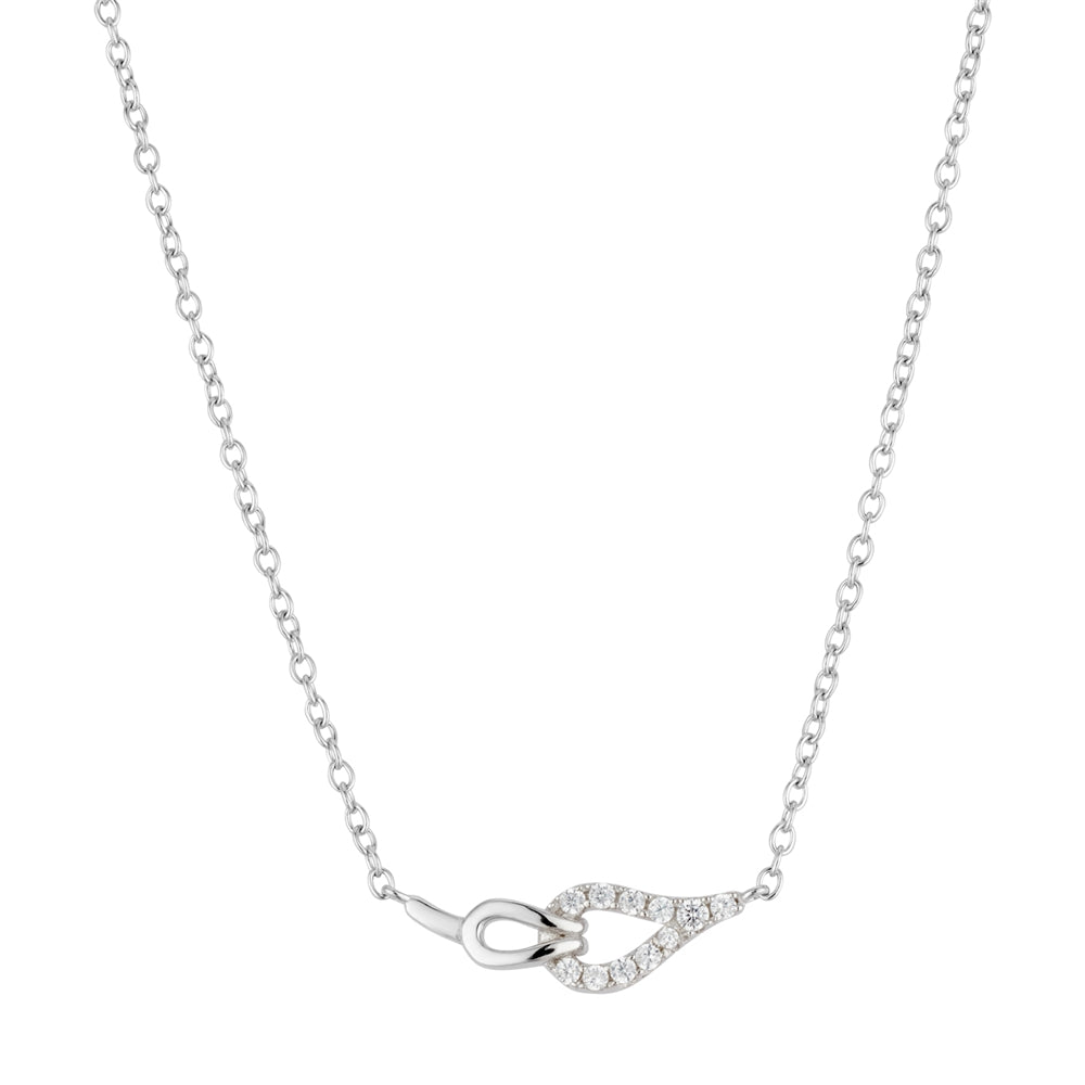 Argento Silver Rein Link CZ Necklace