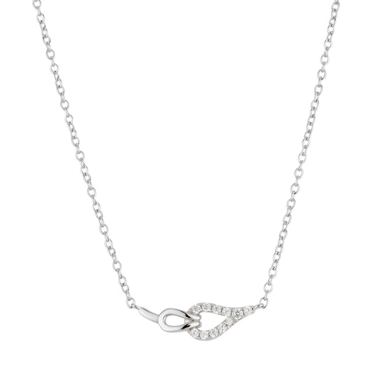 Argento Silver Rein Link CZ Necklace