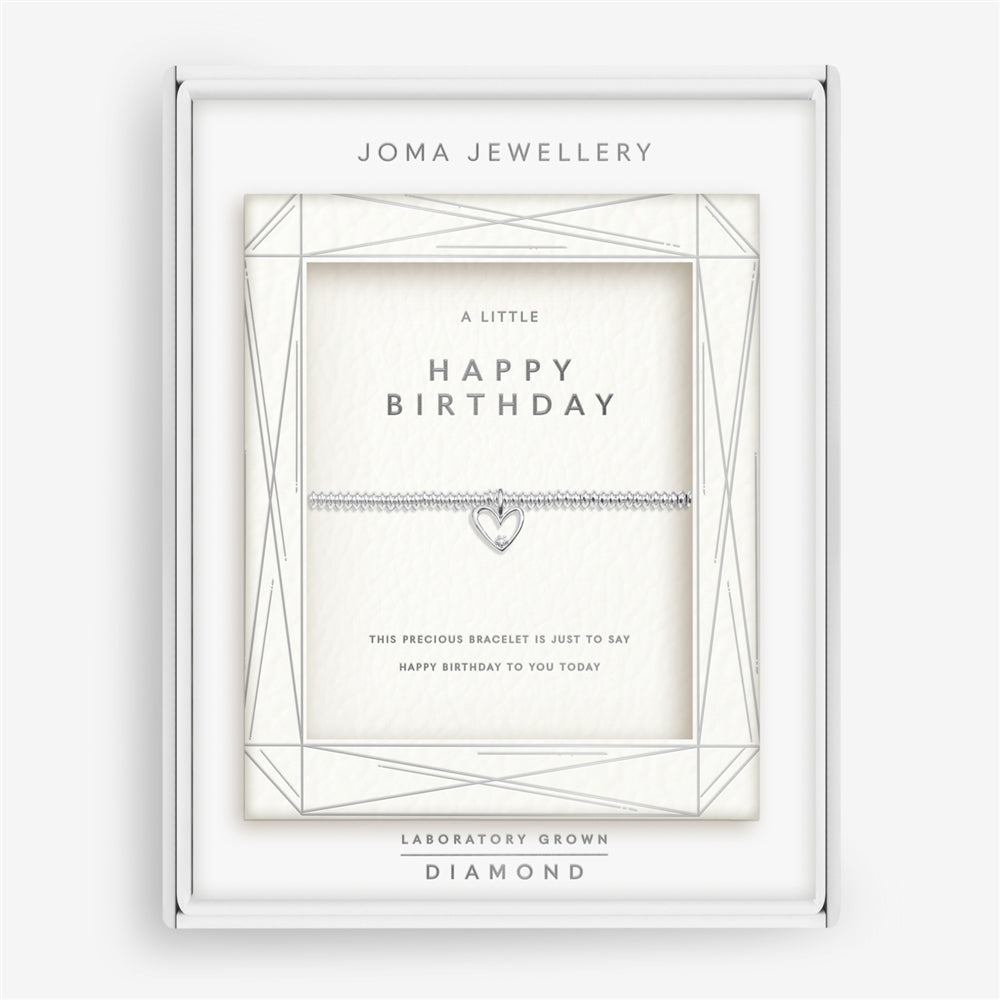 Joma Boxed Lab Grown Happy Birthday Heart Bracelet