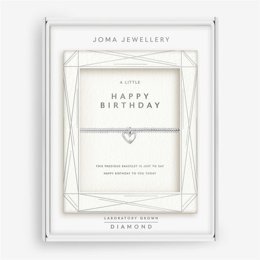 Joma Boxed Lab Grown Happy Birthday Heart Bracelet