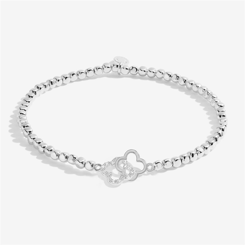 Joma Silver Interlocked Make Your Own Luck Clovers Bracelet