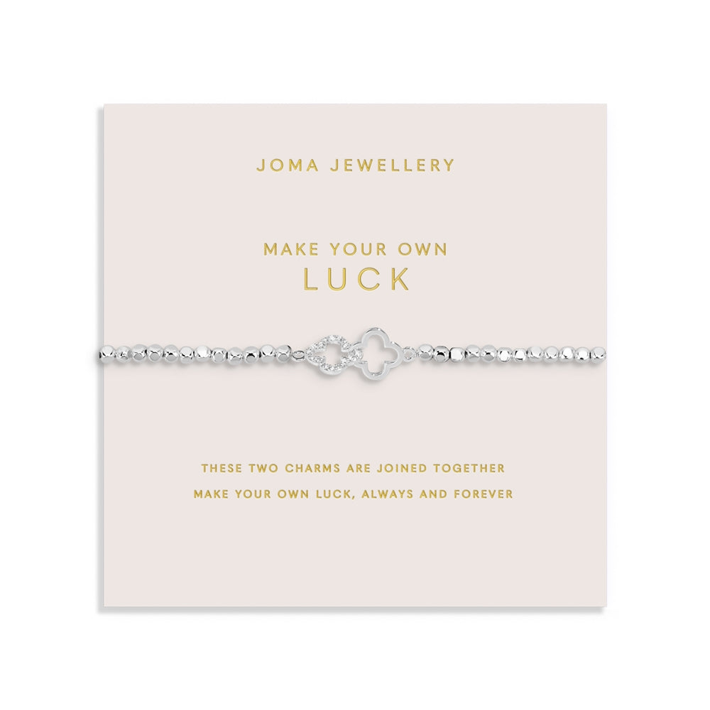 Joma Silver Interlocked Make Your Own Luck Clovers Bracelet