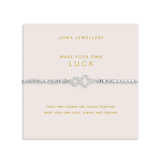 Joma Silver Interlocked Make Your Own Luck Clovers Bracelet