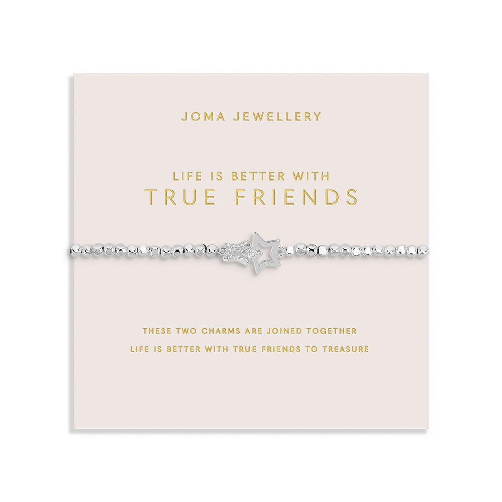 Joma Silver Interlocked True Friends Stars Bracelet