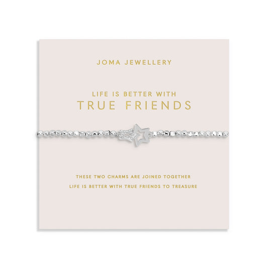 Joma Silver Interlocked True Friends Stars Bracelet
