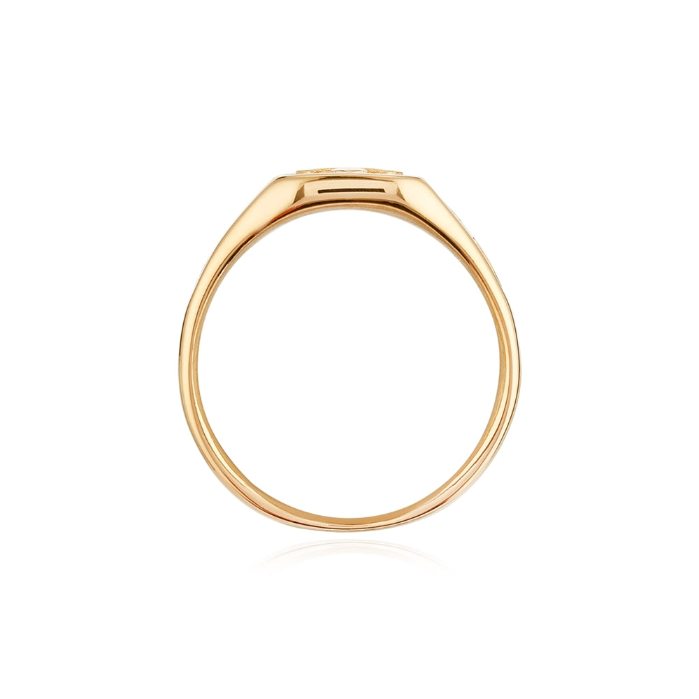 Over & Over Gold Men's 14k Stainless Steel Cross Ring