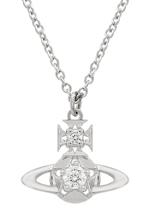 Vivienne Westwood Silver Lee Star CZ Orb Stud Necklace