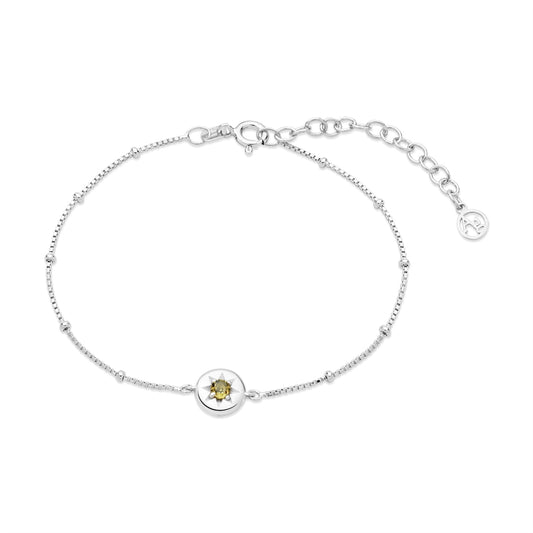 Argento Silver August Peridot Star Bracelet