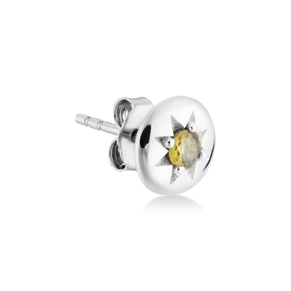 Argento Silver August Peridot Stud Earrings