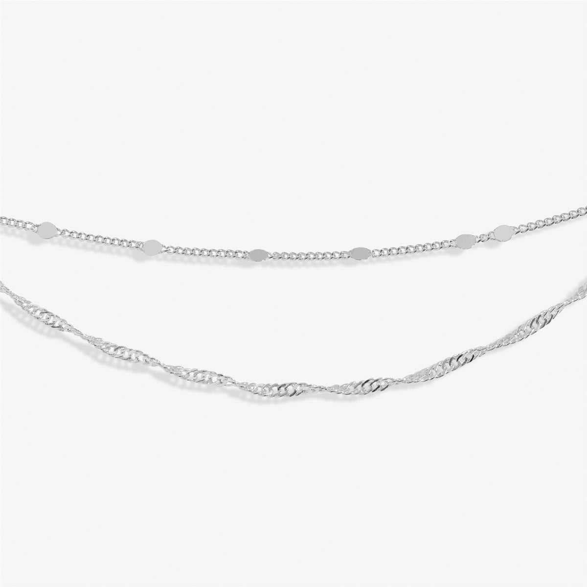 Joma Silver Style Double Layer Twist Anklet