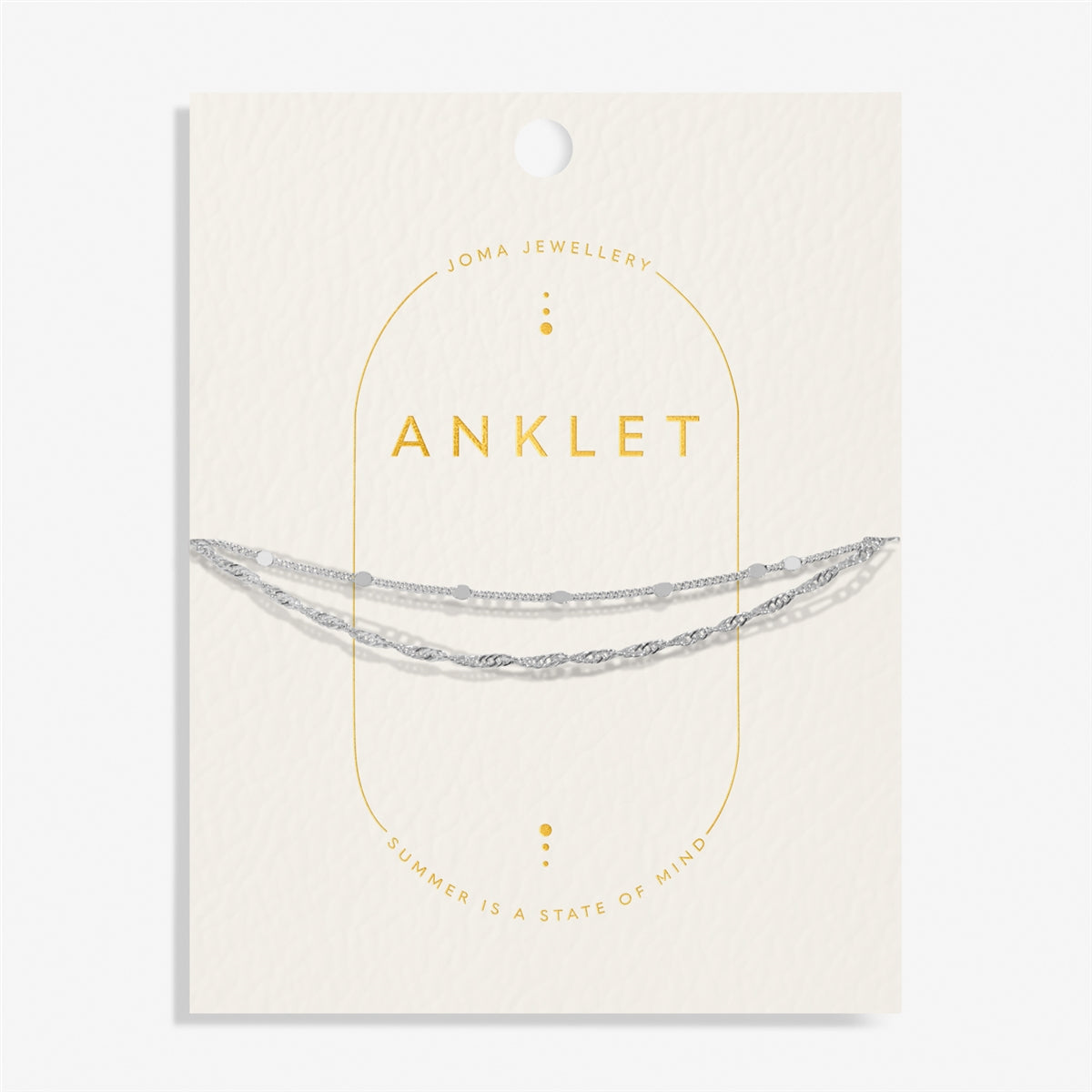 Joma Silver Style Double Layer Twist Anklet