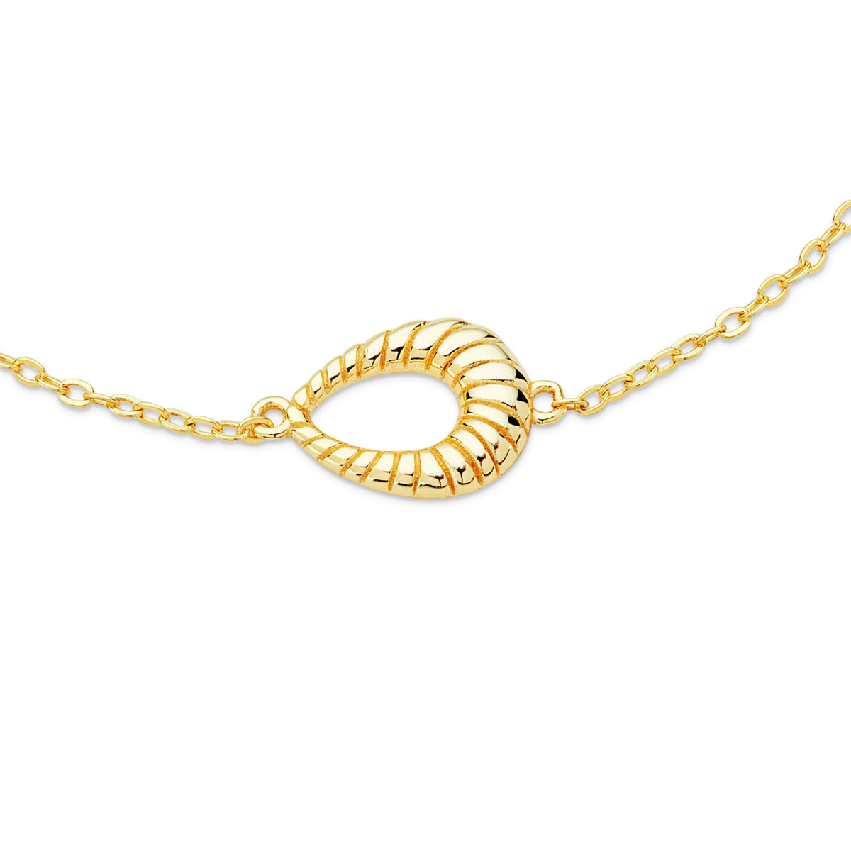 Argento 14k Gold Plated Oval Ridge Bracelet