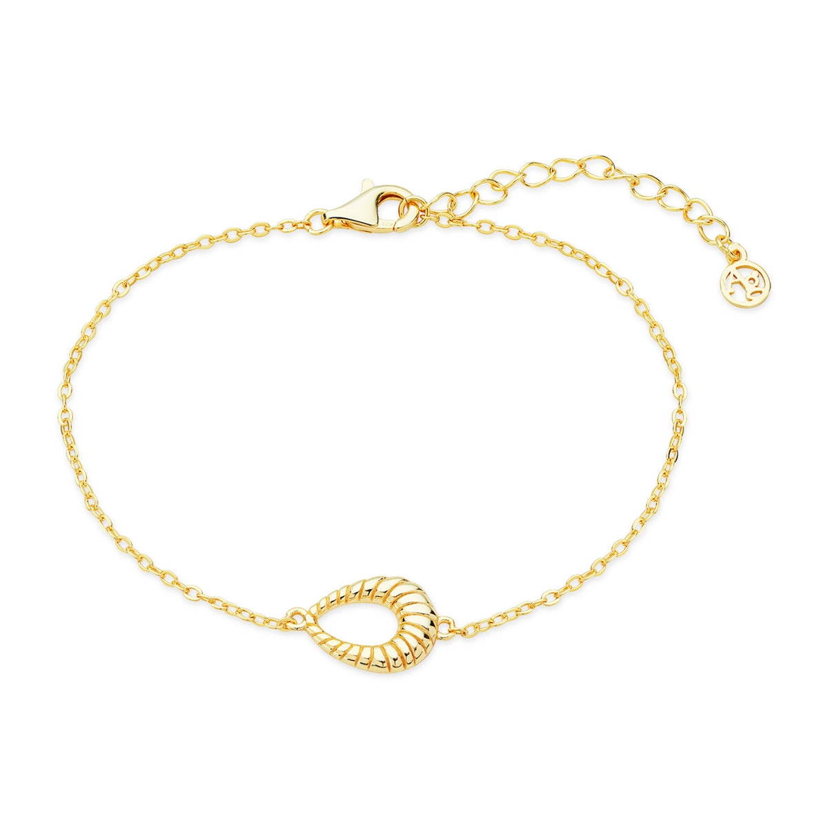 Argento 14k Gold Plated Oval Ridge Bracelet