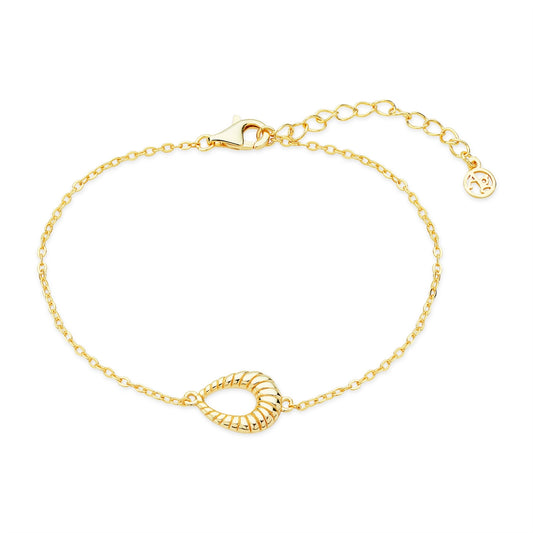 Argento 14k Gold Plated Oval Ridge Bracelet