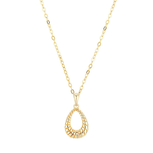 Argento 14k Gold Plated Oval Ridge Necklace