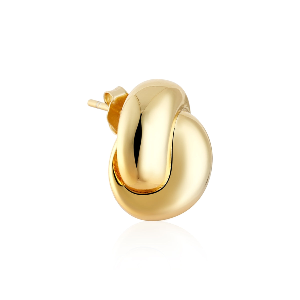 Argento 14k Gold Plated Puffy Knot Earrings