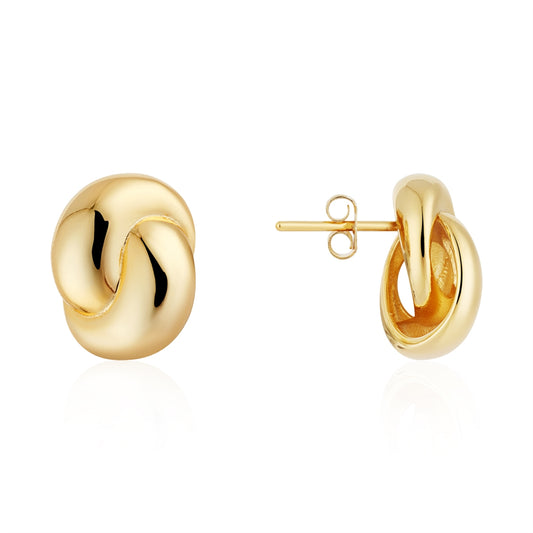 Argento 14k Gold Plated Puffy Knot Earrings