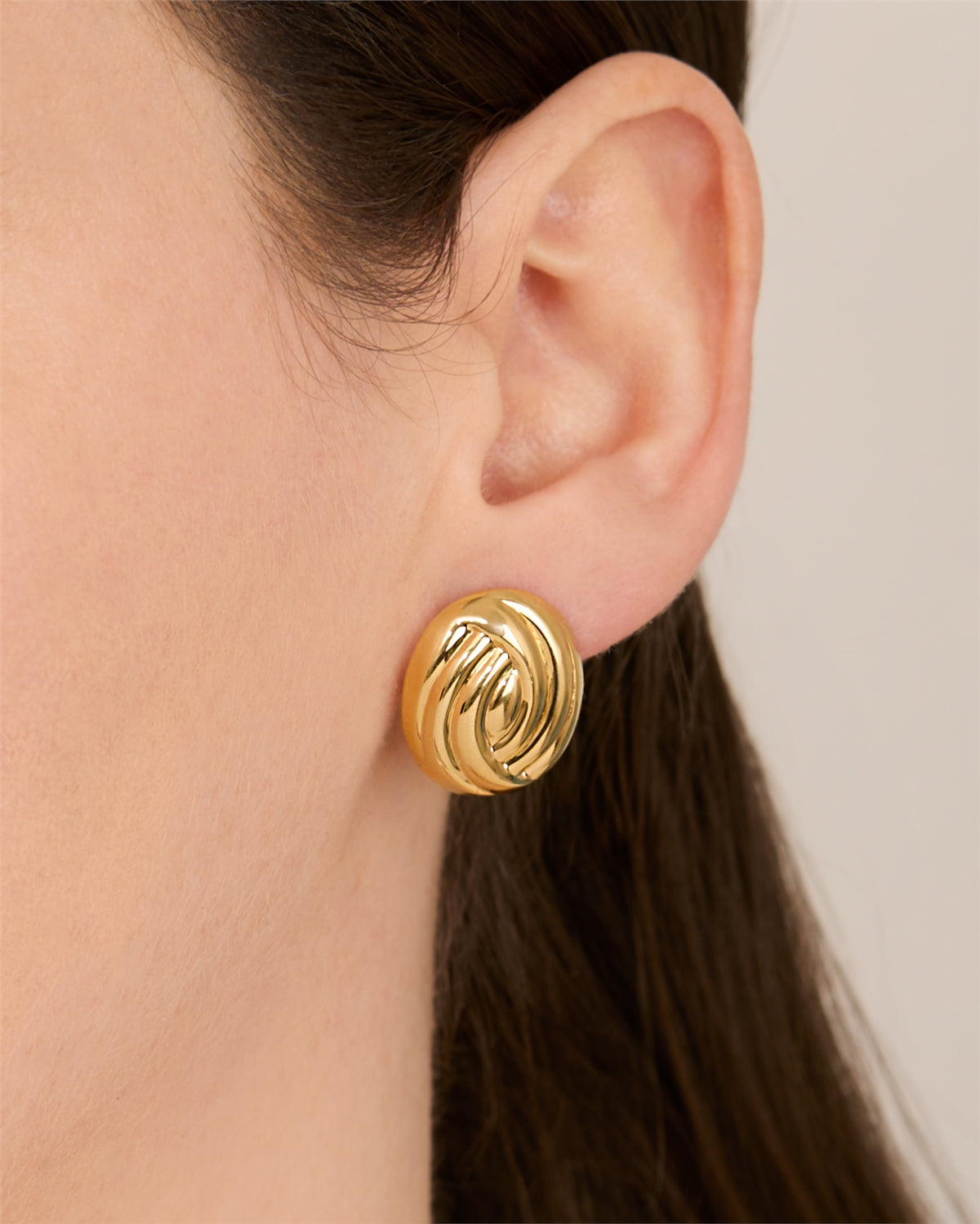 Argento Gold Knot Statement Stud Earrings