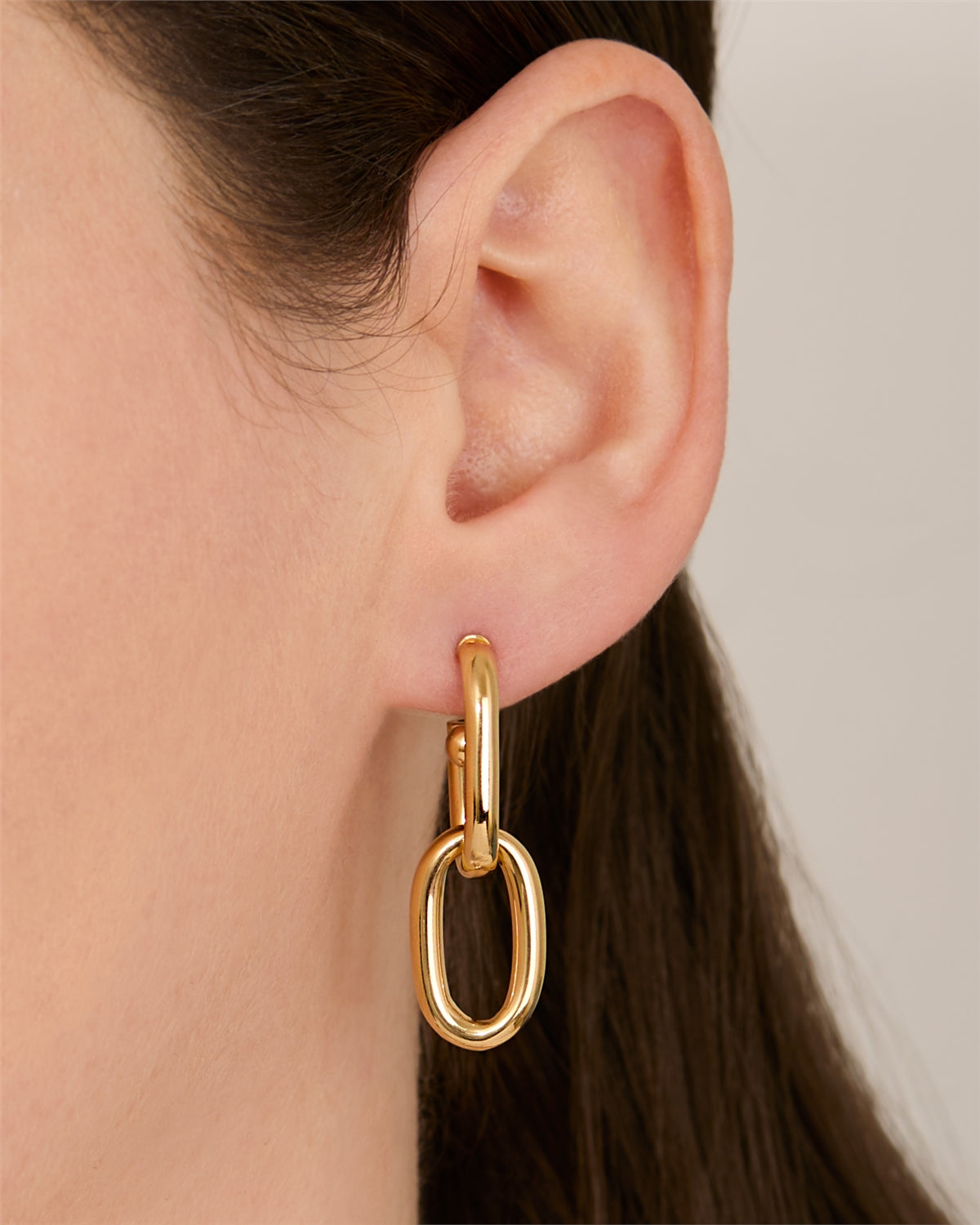 Argento Gold Link Hoop Earrings